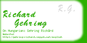 richard gehring business card