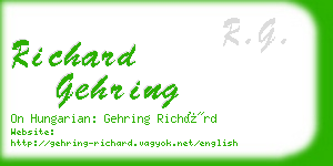 richard gehring business card